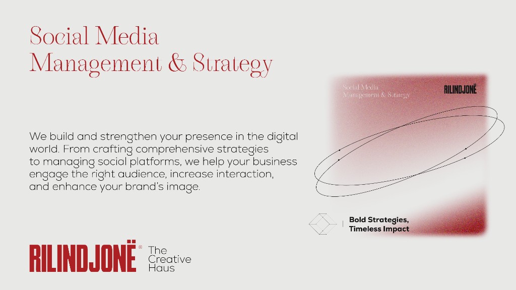 Social Media Management & Strategy service slide — Bold Strategies, Timeless Impact