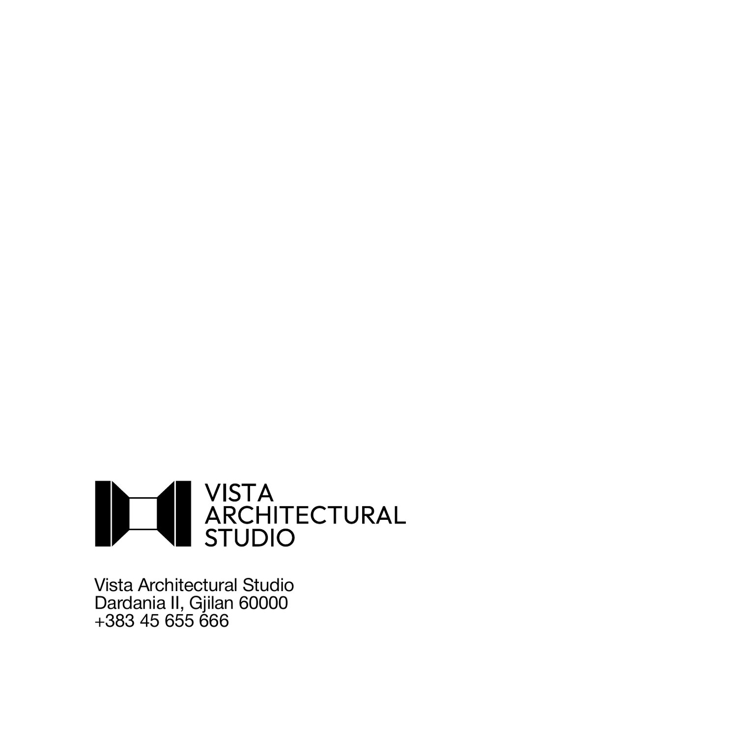 Vista Architectural Studio portfolio — back cover with contact details