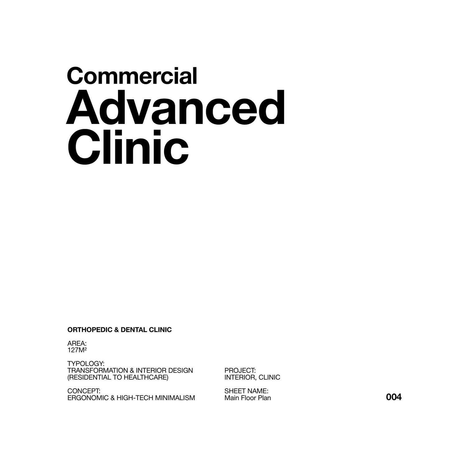 Vista Architectural Studio portfolio — Advanced Clinic project title page