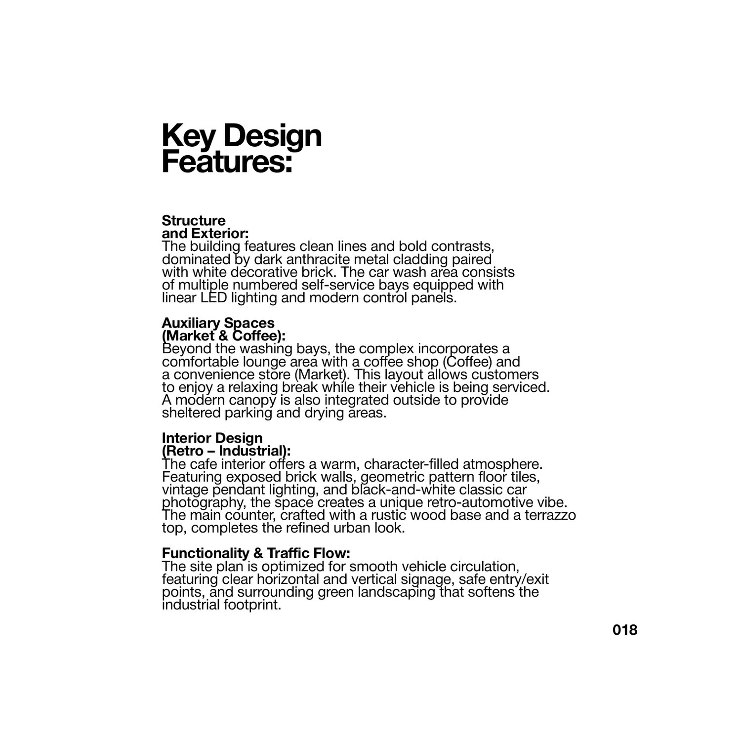 Vista Architectural Studio portfolio — Key Design Features text page